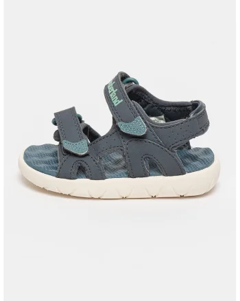 Sandale de piele ecologica cu velcro Perkins Row, Bleumarin