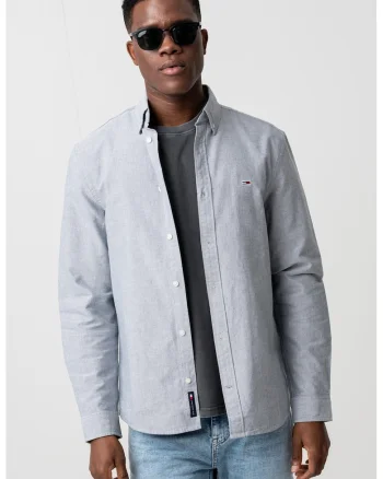 Camasa Oxford regular fit, Gri inchis