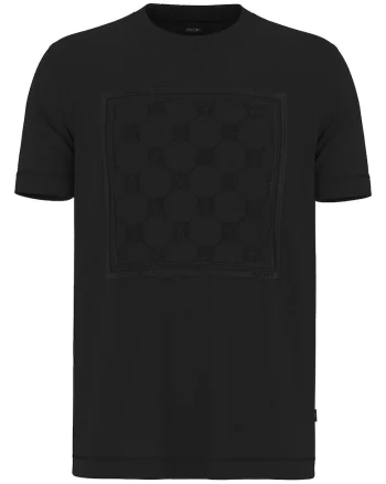 Tricou barbati  negru, bumbac, cu model