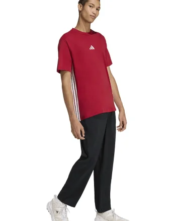 Tricou din bumbac cu decolteu la baza gatului si logo, Rosu/Alb