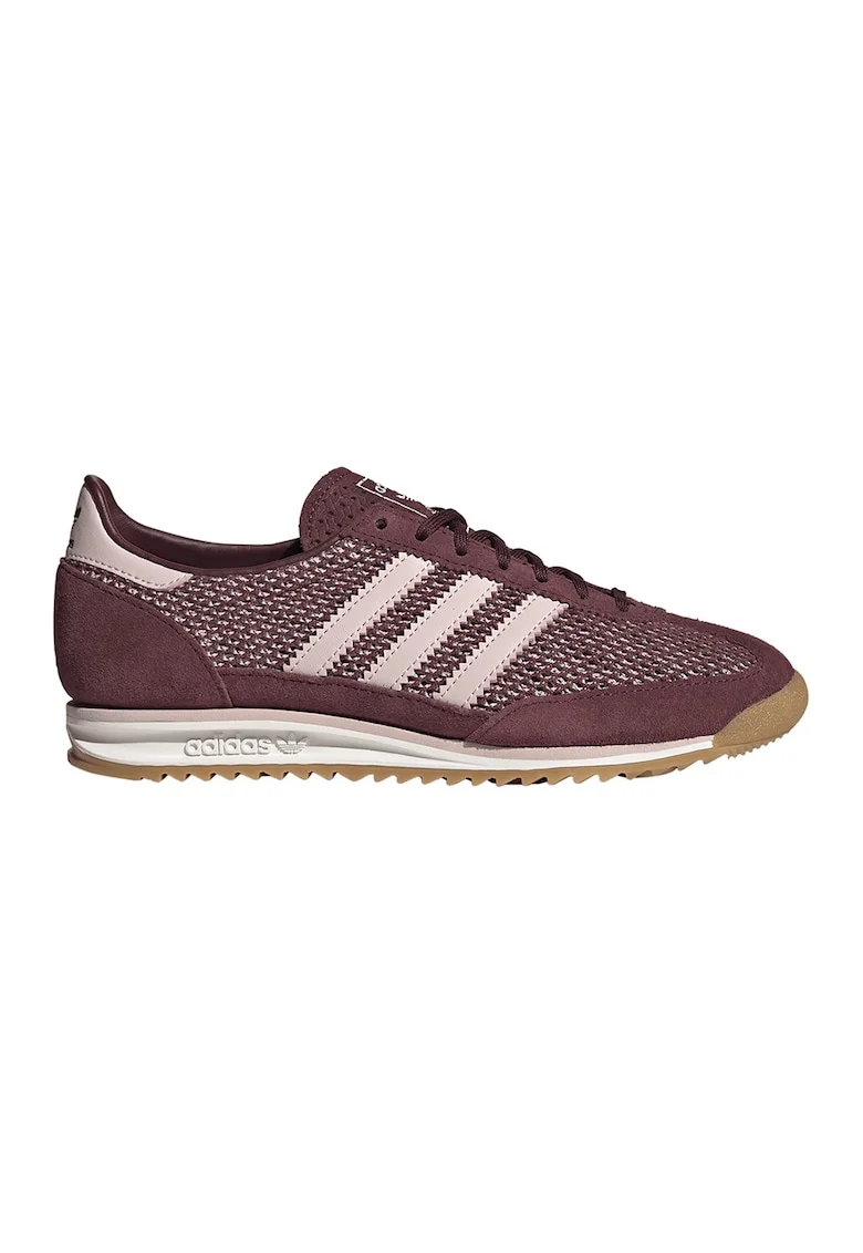 Pantofi sport cu garnituri din piele intoarsa SL72, Visiniu/Roz pal