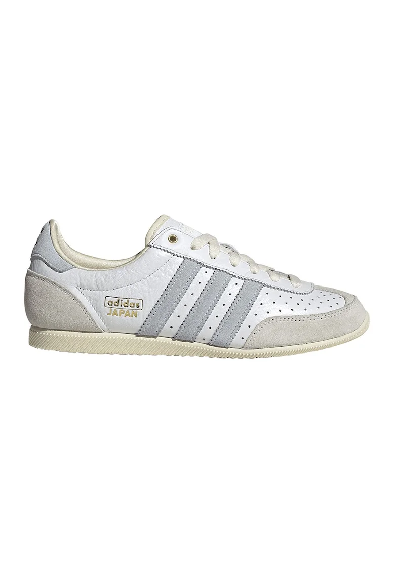Pantofi sport din piele si piele intoarsa Japan, Gri deschis/Albastru prafuit