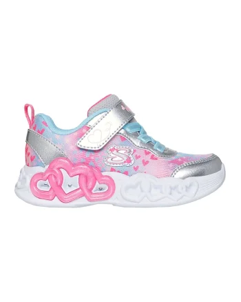 Pantofi sport cu LED-uri Infinite Heart, Albastru aquamarin/Roz/Argintiu