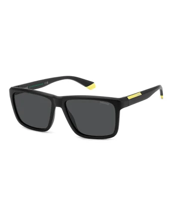 Ochelari de soare dreptunghiulari cu lentile polarizate, Auriu/Negru