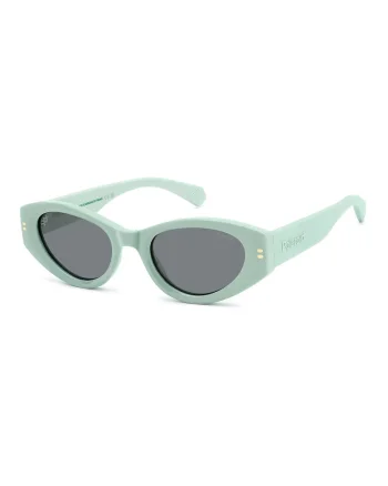 Ochelari de soare ovali cu logo discret, Verde pal