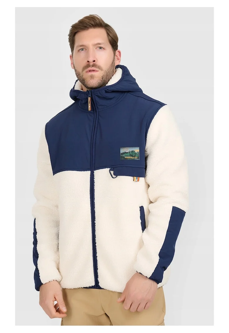 Hanorac barbati  polar sherpa cu gluga, alb, tehnologie 4FWarm, croiala regulara