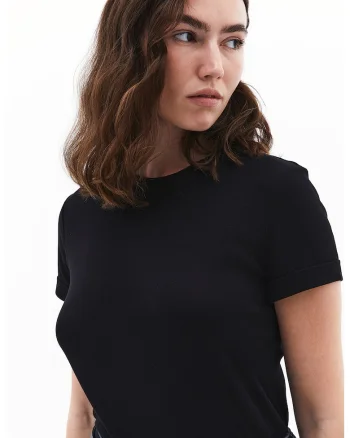 Tricou slim fit de bumbac, Negru