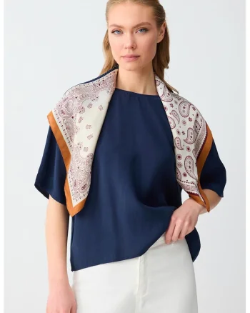 Bluza lejera din amestec de modal, Albastru inchis