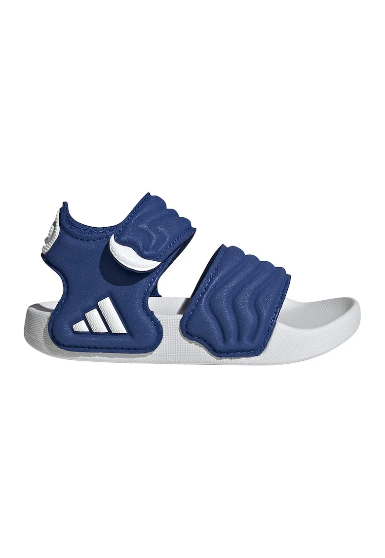 Sandale cu logo si velcro Adilette, Alb/Albastru inchis