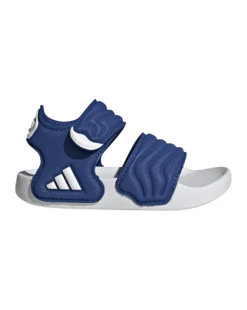 Sandale cu logo si velcro Adilette, Alb/Albastru inchis
