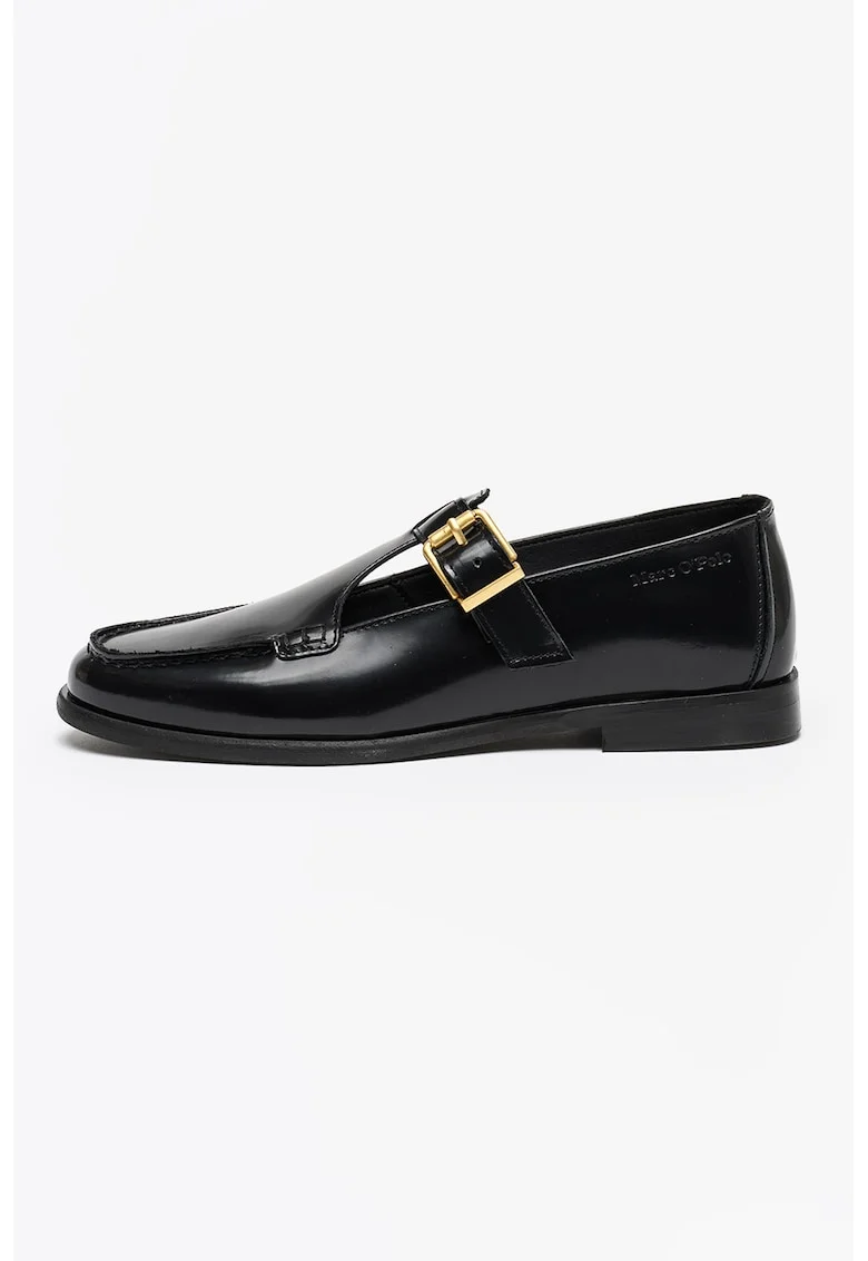 Pantofi loafer de piele cu catarama Fiona, Negru
