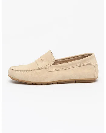 Mocasini de piele intoarsa, Maro taupe deschis