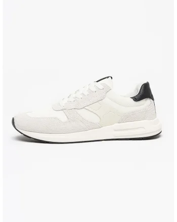 Pantofi sport Josef cu garnituri de piele intoarsa, Alb murdar/Bej deschis