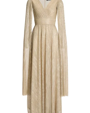 Rochie de seara,  leagan, fermoar, auriu, 55% poliester, 45% fibre metalice