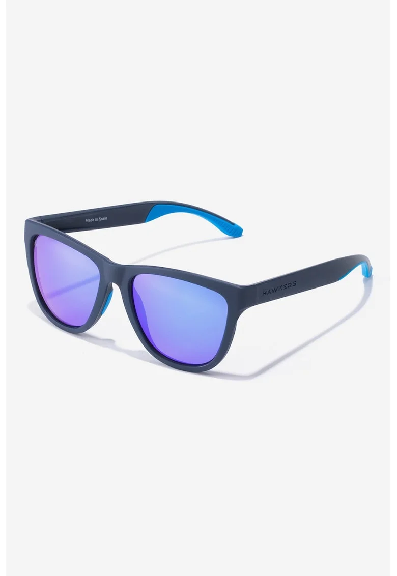 Ochelari de soare patrati cu lentile polarizate si model unisex, Bleumarin