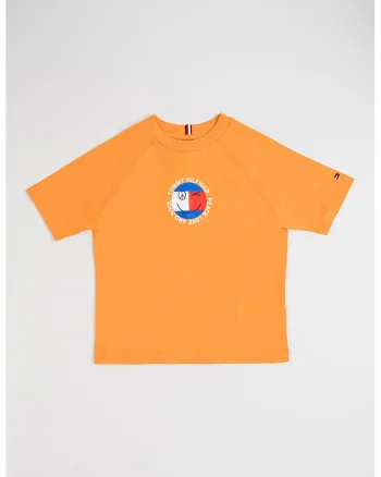 Tricou din bumbac cu maneci raglan, Portocaliu