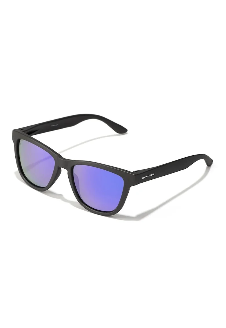 Ochelari de soare patrati cu model unisex si lentile polarizate, Gri inchis