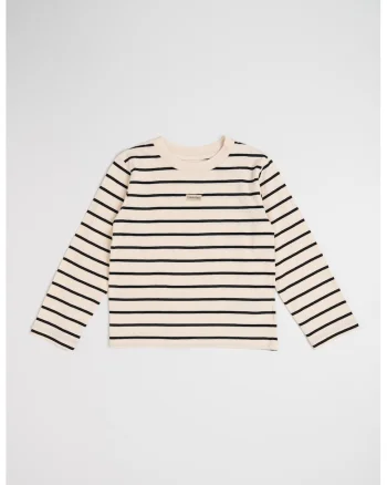Bluza din bumbac cu dungi, Negru/Bej deschis