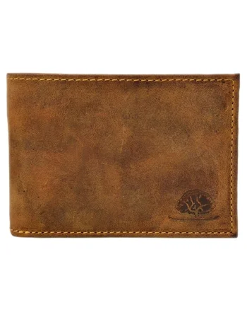 Portofel barbati piele naturala maro antichizat 11.5 x 8.5 x 2.0 cm, Vintage,  Maro antichizat