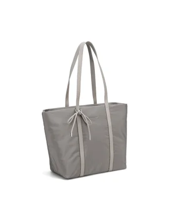 Geanta shopper cu logo Novara Plus, Maro taupe