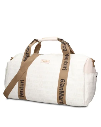 Geanta duffle de piele ecologica Callisto Plus, Crem