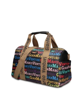 Geanta duffle de piele ecologica cu buzunare exterioare Lunaria Chic, Multicolor