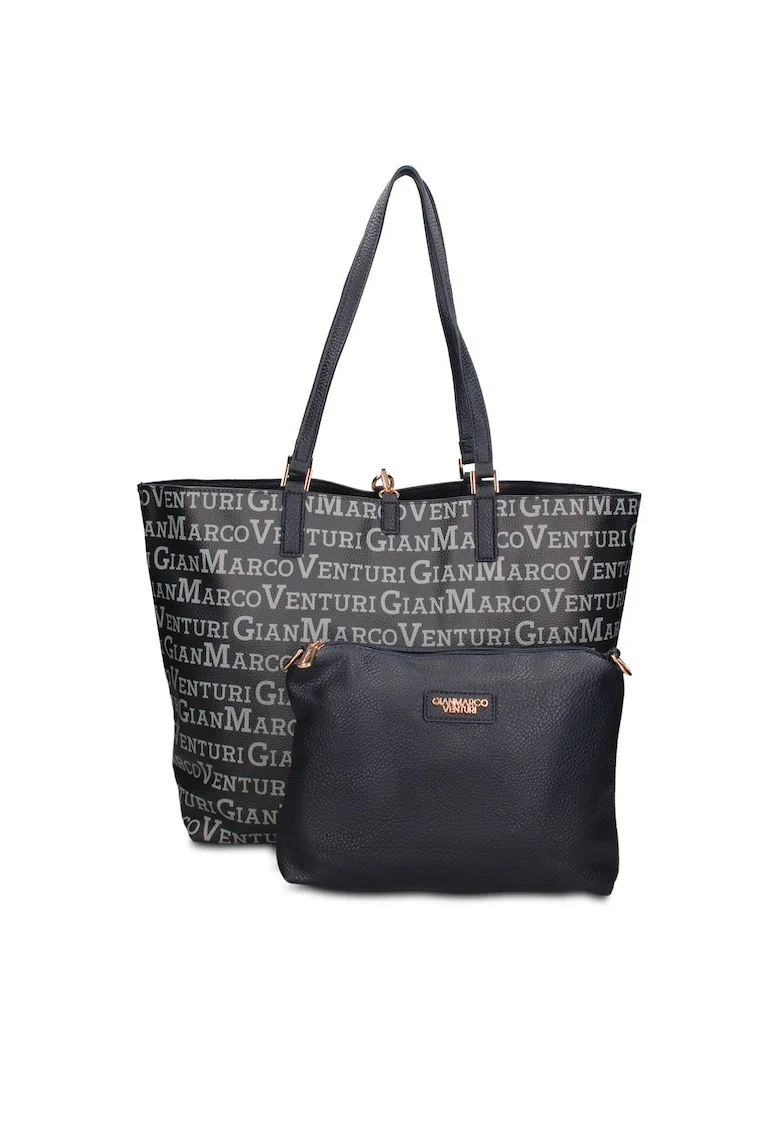 Geanta shopper de piele ecologica cu etui detasabil Valoria Chic, Albastru