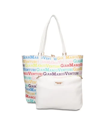 Geanta shopper de piele ecologica cu etui detasabil Valoria Chic, Alb