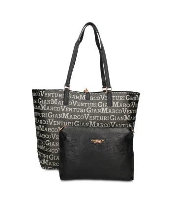 Geanta shopper de piele ecologica cu etui detasabil Valoria Chic, Negru