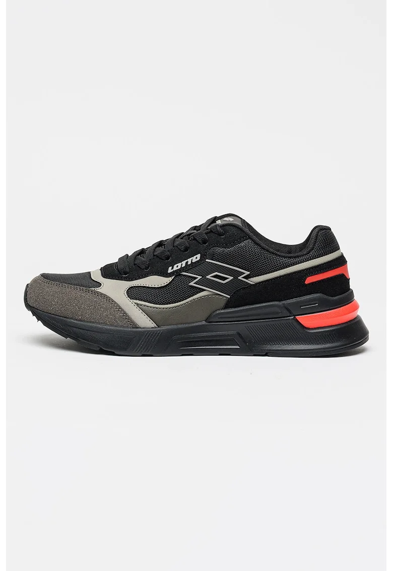Pantofi sport KASTOR cu insertii din plasa, Negru/Gri