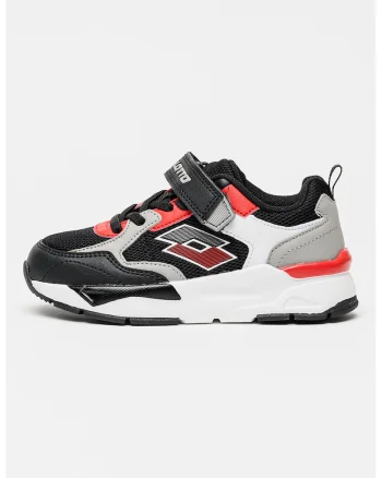 Pantofi sport Beni din plasa cu garnituri din material sintetic si velcro, Rosu/Negru