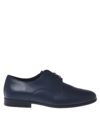 Pantofi de piele cu siret, Bleumarin