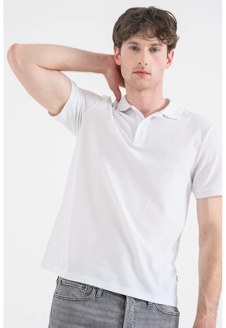 Tricou polo Kane, Alb