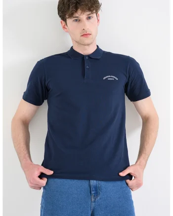 Tricou polo de bumbac organic College, Bleumarin