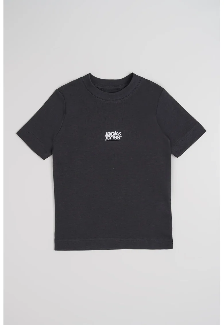Tricou din bumbac cu imprimeu grafic si logo, Negru