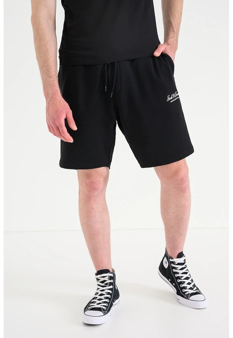 Pantaloni scurti de trening din amestec de bumbac organic si buzunare Archive, Negru