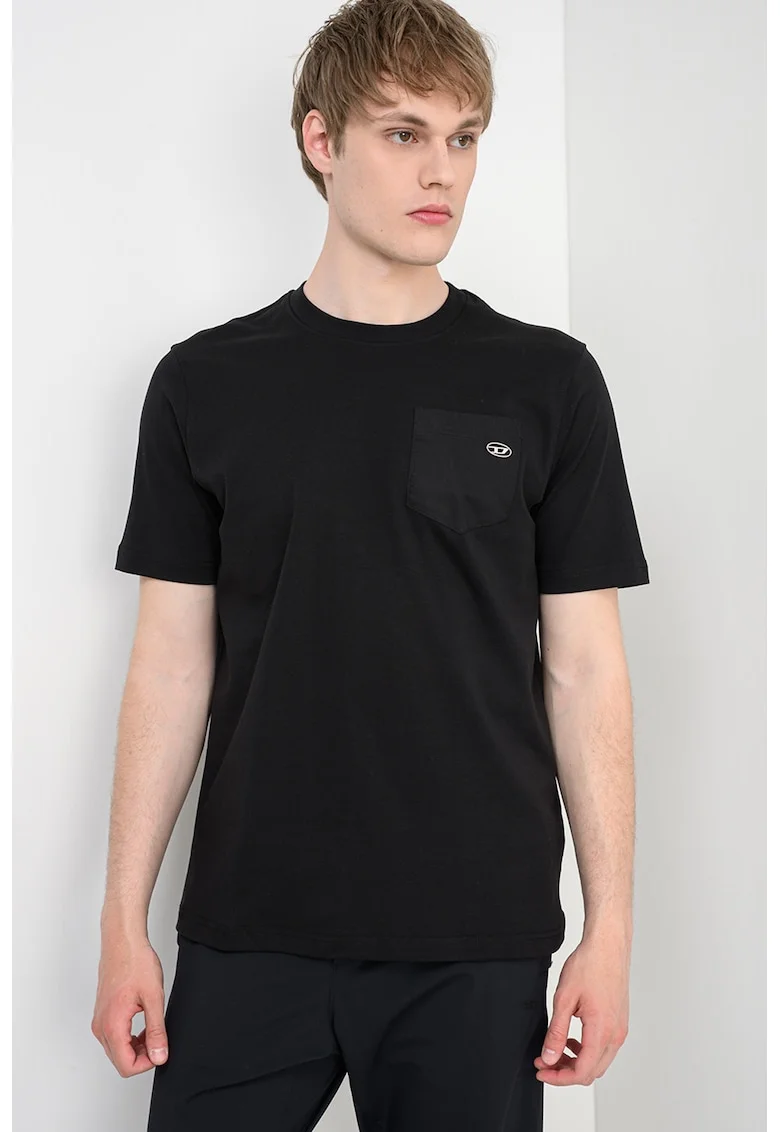 Tricou cu logo metalic Adjust, Negru/Argintiu