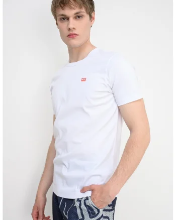 Ticou de bumbac Miegor, Alb optic/Rosu vermillion