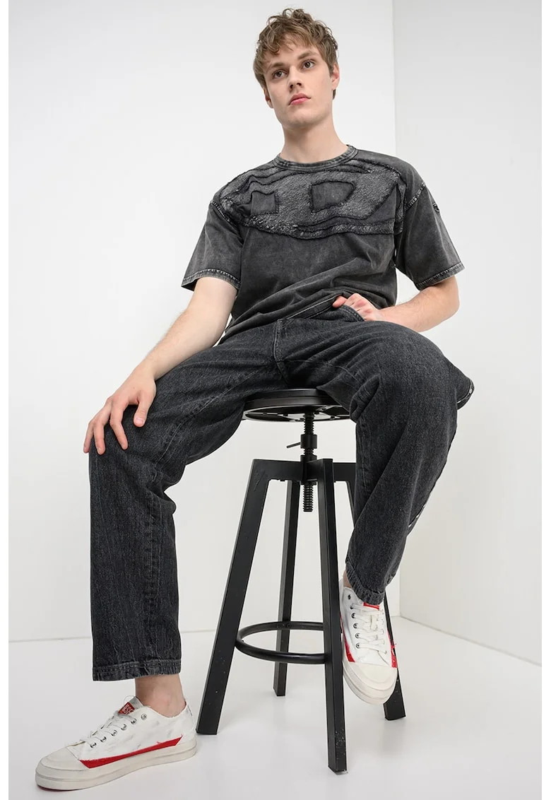 Tricou lejer de bumbac Boxt, Gri antracit