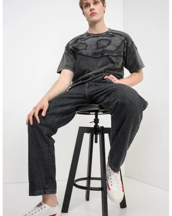 Tricou lejer de bumbac Boxt, Gri antracit