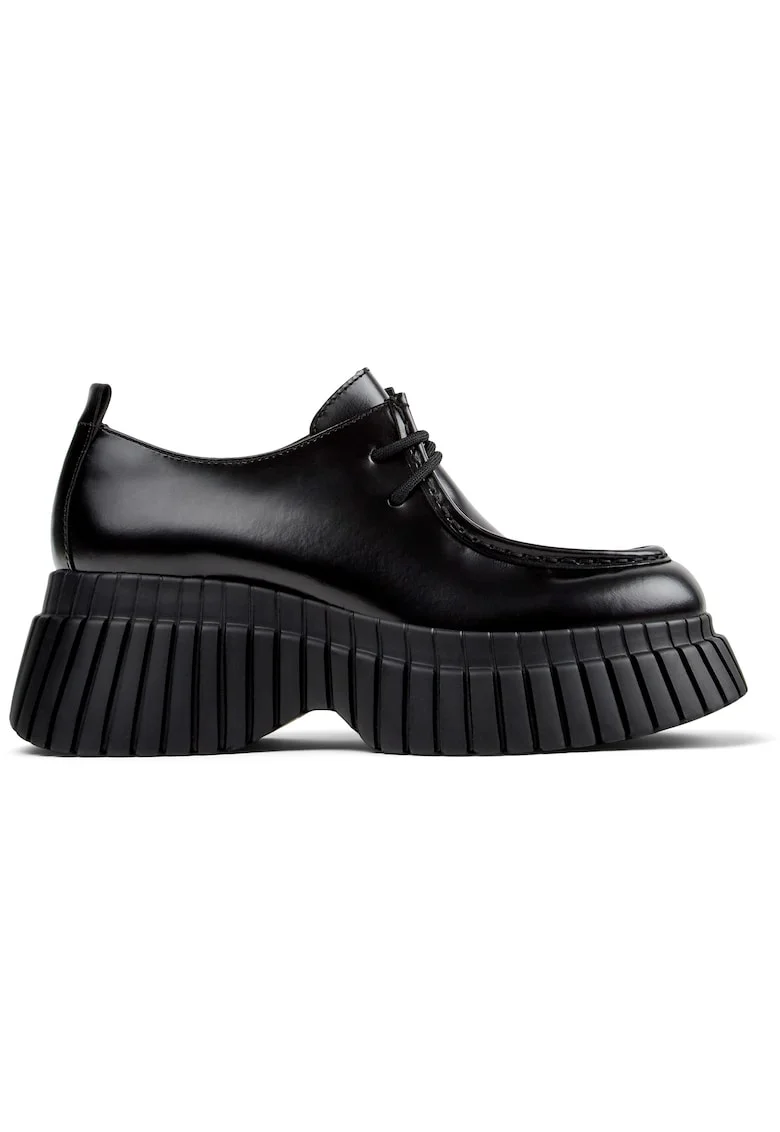 Pantofi de piele cu toc masiv BCN, Negru