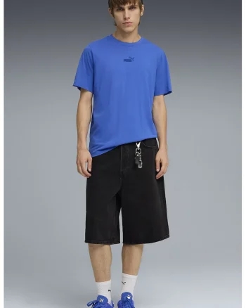 Tricou din bumbac cu detaliu logo Essentials, Albastru lavanda/Albastru indigo