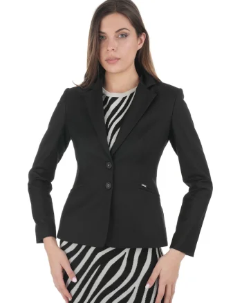 Sacou cu revere decupate, Negru