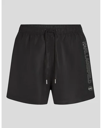 Pantaloni scurti de baie cu logo, Negru