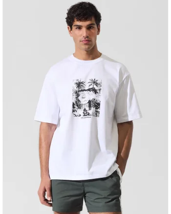 Tricou din bumbac organic cu imprimeu, Alb/Negru