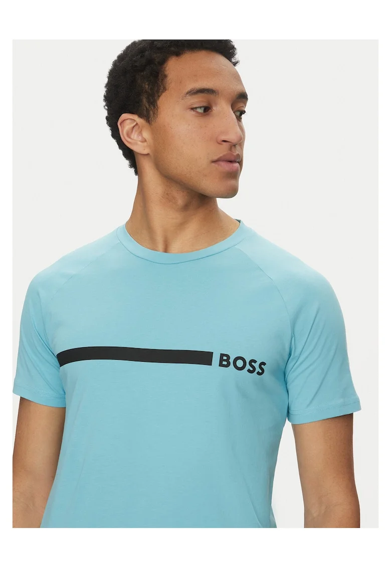 Tricou barbat  albastru/negru, bumbac
