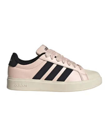 Pantofi sport din piele ecologica Steeltalk, Negru/Roz pastel