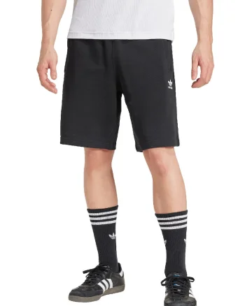 Pantaloni de trening scurti de bumbac Essentials Trefoil, Negru