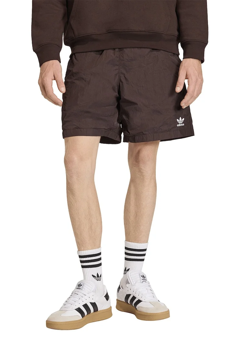Pantaloni scurti cu buzunare laterale Trefoil Essentials, Maro inchis