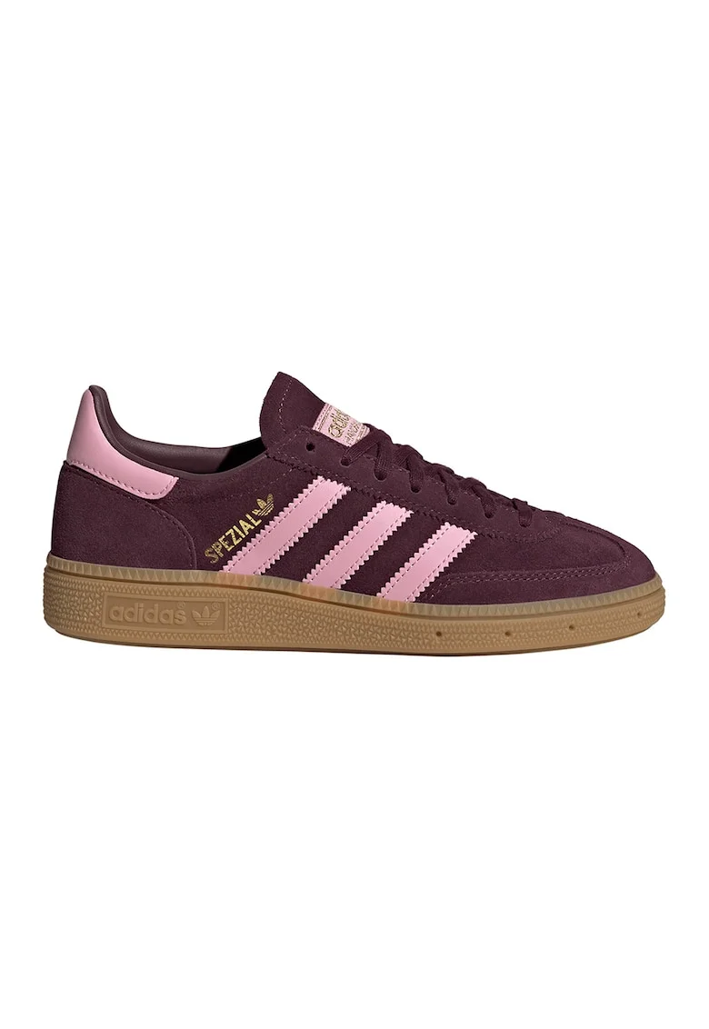 Pantofi sport Spezial low-cut din piele intoarsa pentru handbal, Auriu/Roz deschis/Violet pruna